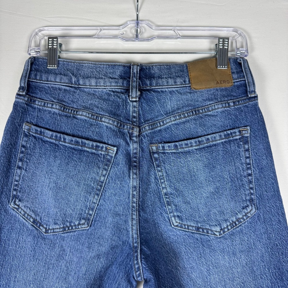 Aeropostale High Rise Baggy Jeans Womens 2 Short Blue Denim Straight Leg - Picture 3 of 6